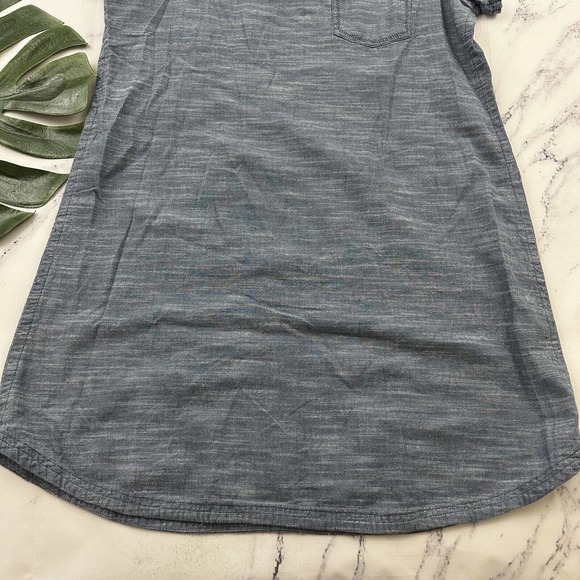 Pact Womens Shift Dress Size M Chambray Blue Short Sleeve Pocket Organic Cotton - Picture 4 of 10